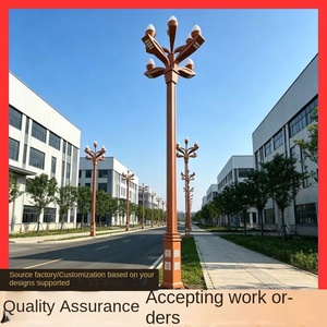 Farola de Jardín Económica para Exteriores, Lámpara de Jardín Impermeable con Doble Brazo para Paisajismo y Césped - Product Image 5