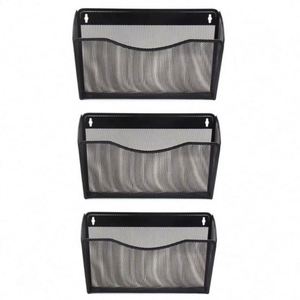 <b>Wall</b> Folder File Letter Pocket Holder Metal Mesh <b>Desk</b> Hanging Basket Box Bin Mail A4 Size Paper Document Organizer - Product Image 1