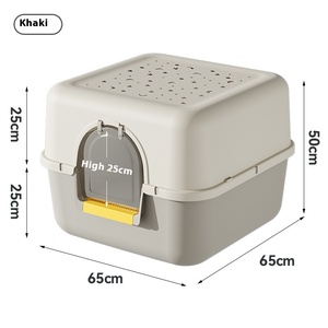 Litière pour chat Star Top extra large entièrement fermée, haute protection anti-éclaboussures, fournitures de toilette en plastique, vente en gros - Product Image 6