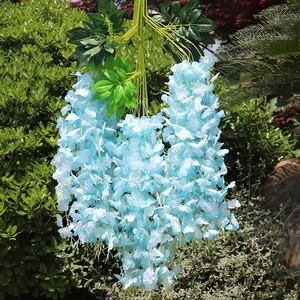 Vendita all'Ingrosso di Piante di Glicine Finte in Plastica <span class=keywords><strong>Viola</strong></span>, Fiori Decorativi per Matrimoni - Product Image 5