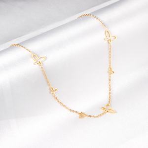 Collar con Colgante de Mariposa Calada, Diseño Nuevo 2022, Joyería Popular de Acero Inoxidable con Baño de Oro de 18k - Product Image 1