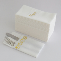 Serviettes en papier Santian Airlaid effet lin, nouveau numéro, Noël, remise de diplôme, Thanksgiving, Halloween, célébrations, emballées en sachet