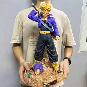 Schlussverkauf sorgfältig ausgewählte manuelle beliebte Drachenball-Handwerk doppelte Grenze 43 cm 14 '' Saiyan Trunks Anime-Actionfigur