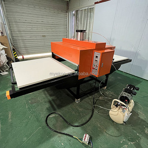 High Quality New MYEKOO Semi Automatic Double Station Pneumatic Heat Press Machine T-Shirt Garment Sublimation Printing