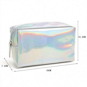 Wholesale Large Capacity Women Laser PU Leather Makeup Pouch Hologram Cosmetic Bag Make up - Product Image 6