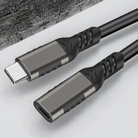 Kabel Ekstensi USB C 3.1 Gen2 Berkualitas Tinggi 100W, Video 4K60Hz, Transfer Data 20Gbps, PVC, Pengisian Cepat 3A, Pelindung Jalinan, Komputer