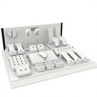 Ensemble de Présentoirs à Bijoux Haut de Gamme pour Piercing, Support d'Exposition Personnalisé en Cuir Microfibre de Luxe