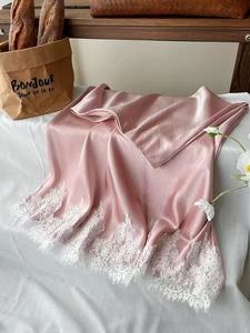 2026 Dropshipping Women <strong>Patchwork</strong> Lace Long <strong>Skirt</strong> Summer Minimalist Casual Blank Loose Midi Mermaid Satin <strong>Skirts</strong> - Product Image 3