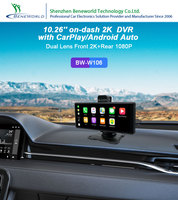 Buena calidad, 10,26 pulgadas, portátil, carplay, Android Auto, reproductor multimedia con cámara frontal y trasera y electrónica para vehículos