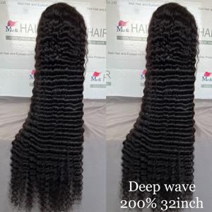 Perruques en cheveux vierges birmans, densité 200%, HD transparente pour dentelle 13x6, ondulations profondes bouclées, sans colle, avec baby hair, vente en gros - Product Image 3