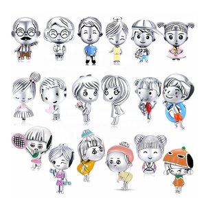 Pulsera de Anime de <span class=keywords><strong>dibujos</strong></span> <span class=keywords><strong>animados</strong></span> de cuentas de plata chapada en platino, abalorios de joyería de plata esterlina 925 - Product Image 2