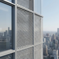 Tôle en métal expansé en acier inoxydable, largeur et longueur personnalisées, motif losange pour panneau de façade et clôture