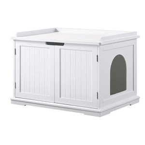 Nichoir pour chien multifonctionnel en bois massif personnalisé, bac à litière intégré, inodore, design élégant, utilisation intérieure et extérieure - Product Image 1