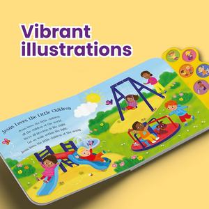 Livre audio interactif OEM ODM à 6 boutons en anglais, personnalisable en plastique pour l'apprentissage des comptes en vers chrétiens pour les enfants d'âge préscolaire - Product Image 5