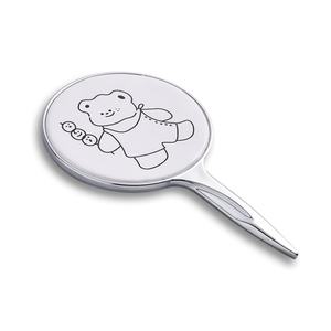 Hot Selling Customized Epoxy Sticker CMYK Custom Logo Zinc Alloy Handheld Makeup <b>Mirror</b> - Product Image 4