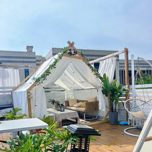 Carpa Triangular de Madera ZHUNIU, Carpa Reforzada para Exteriores, Terraza, Barbacoa, Resistente a la Lluvia y al Viento, para Fiestas y Campamentos - Product Image 1