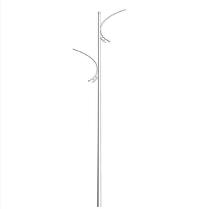 Jieyao Galvanized Steel Outdoor Double Arm Solar Garden Street Light <strong>Pole</strong> 200km/<strong>h</strong> Wind Resistance Polygonal Type Lamp - Product Image 5