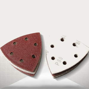ورق الصنفرة الثلاثي 90 قرص الصنفرة ورقة الصنفرة ذات 6 فتحات أدوات الكشط أدوات طحن الجلود المعدنية الخشبية - Product Image 5