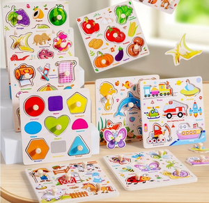 2024 prodotti in legno giocattoli educativi <span class=keywords><strong>Montessori</strong></span> impugnatura <span class=keywords><strong>Puzzle</strong></span> per bambini bambino apprendimento precoce pomello <span class=keywords><strong>Puzzle</strong></span> per bambini - Product Image 2