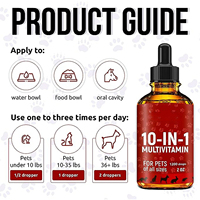 OEM Natural 10-en-1 Pet Vitamins Natural Glucosamina Líquido Gotas Suplemento multivitamínico para perros y gatos Bajo Moq