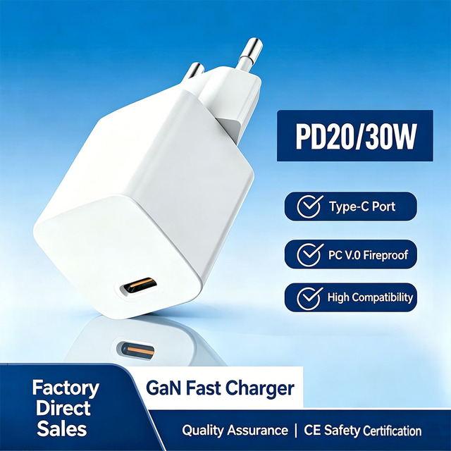Bulk Wholesale GaN Charger V0 Fireproof 20W PD USB C Super Fast Charging Travel Adapter Interchangeable Plugs (US/EU/UK)