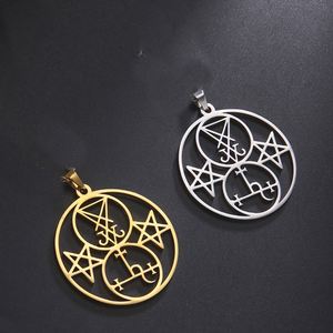 Colgante con Sello de Lilith de Myshape, Sello Demoníaco de Salomón, Amuleto Pagano de Marbas, Mitología, Dijes de Acero Inoxidable para la Creación de Joyas - Product Image 1