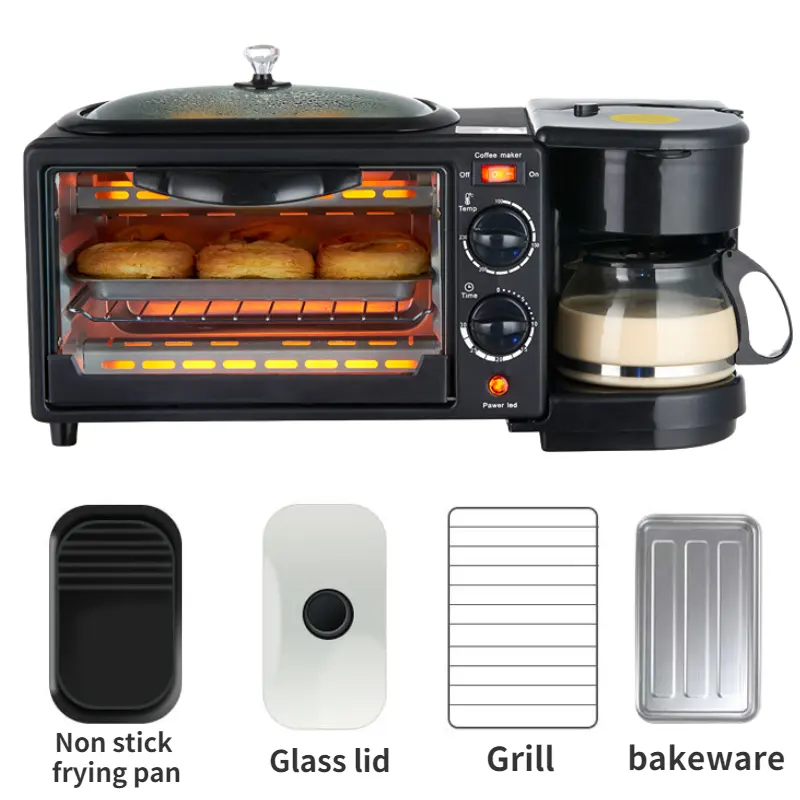 In Stock Automatic Multifunction Household 3in One 9L Oven Multifunction 3 In 1 Breakfast Maker Oven