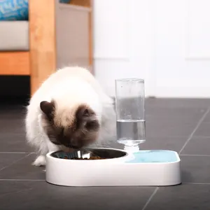 Pet Cat Dog Food Drinking Water Dispenser Pet Feeder Dog Cat Bowls Automatic Plastic dog food bowl