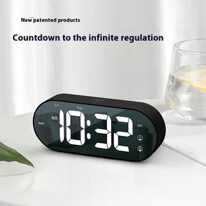 <b>Battery</b> Powered Electronic LED Digital Music Alarm <b>Clock</b> Calendars Modern Minimalist Design for Bedroom Office Living Room Use - Product Image 5