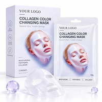 Masque au collagène changeant de couleur, masque facial hydratant au collagène en gel, panthénol, léger et doux, 30g, masque coréen
