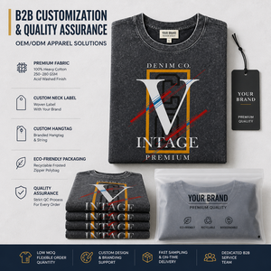 Camisetas de Hombre con Tinte Lavado al Ácido, Servicio OEM, Estampado Vintage Personalizado, Casual, Transpirable, 100% Algodón Tejido, Manga Corta - Product Image 5
