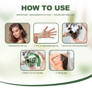 Usine professionnelle OEM Sachet noir teinture rapide shampooing de couleur de cheveux naturels noirs shampooing de cheveux noirs à l'huile d'olive - Product Image 6