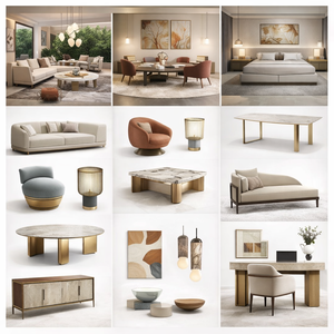 Luxury Modern Wood Carved Living Room Dining Room Furniture Set Customizable <b>Sofa</b> Coffee <b>Table</b> Dining Chairs Storage Cabinets - Product Image 1