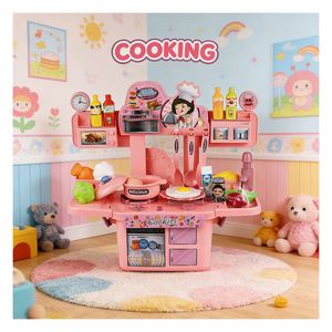 Juguete de Cocina de Madera para Niños, Casa de Juego con Estufa, Refrigerador, Utensilios, Estante, Aprendizaje Creativo, Interacción Social, Juego para el Hogar - Product Image 6