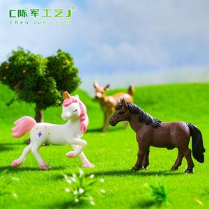 Miniaturas de Resina para Decoración de Jardín, Serie de Granja de Caballitos de Dibujos Animados, Simulación de Animales, Adornos Pequeños para Paisajismo - Product Image 3