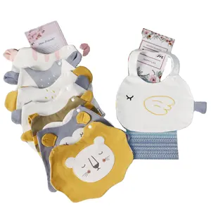 Cute Animal Design baby bib, waterproof Cotton bibs for Teething Baby