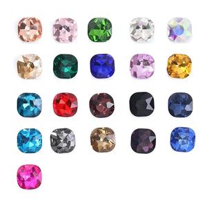 Fat square diamond, <b>real</b> silver base, <b>crystal</b> glass diamond, clothing decoration, applied-diamond DIY material accessories - Product Image 2