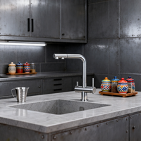 Robinet de cuisine 5 voies extractible et orientable en acier inoxydable SUS 304, à trou unique, avec bec flexible à 360 degrés – Meilleure vente
