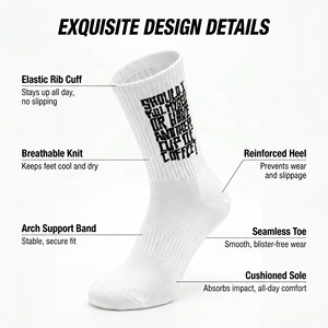 Chaussettes de sport respirantes pour hommes avec logo personnalisé, en coton peigné côtelé, pour la randonnée, certifiées OEKO-TEX 100 - Product Image 2