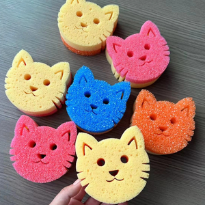 Exfoliante de cocina Cara feliz <span class=keywords><strong>Esponja</strong></span> Sonrisa Fregar Lavar Platos <span class=keywords><strong>Esponja</strong></span> de limpieza <span class=keywords><strong>Esponja</strong></span> sensible a la temperatura - Product Image 1