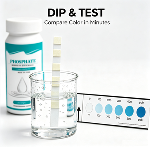 Bandes de test de <span class=keywords><strong>phosphate</strong></span> pour aquarium (50 bandes/paquet) |   Kit de test de la qualité de l'eau pour <span class=keywords><strong>piscine</strong></span> et spa, résultats rapides - Product Image 5