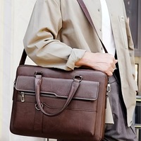 Modische PU-Business-Umhängetasche mit Reißverschluss, Anpassbare Laptop-Aktentasche, Bestseller für Herren und Damen mit Polyester-Futter