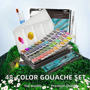 Ensemble de <span class=keywords><strong>peinture</strong></span> à l'eau métallique solide de 48 couleurs avec pinceaux à eau et palette pour artistes, étudiants et débutants - Product Image 2