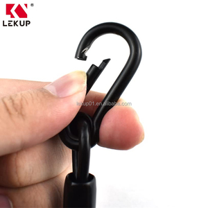 Câble <span class=keywords><strong>de</strong></span> sécurité flexible noir 5/32'' en acier inoxydable 7x7 recouvert <span class=keywords><strong>de</strong></span> vinyle avec crochet, élingue <span class=keywords><strong>de</strong></span> sécurité robuste - Product Image 3