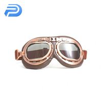 Lunettes de moto rétro bon marché Lunettes vintage pour pilote Steampunk ATV UTV Vélo Casque de moto en cuivre