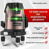 Niveau laser infrarouge Zhiba super lumineux à 5 lignes, lumière verte, haute précision, forte luminosité, entièrement automatique, modèle J7Hc5PdZ