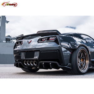 ROX Style fibre de carbone CF diffuseur arrière de voiture lèvre de pare-chocs arrière pour <span class=keywords><strong>Chevrolet</strong></span> <span class=keywords><strong>Corvette</strong></span> C7 2014-2017 - Product Image 4