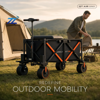 Chariot de camping électrique pliable à quatre roues, capacité de charge de 150 kg, pliable pour les voyages et la plage