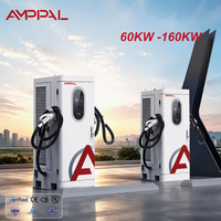 AMPPAL Baru 60KW -160KW Stasiun Pengisian Daya EV Komersial dan Rumah Tangga, Charger CCS Terpasang di Lantai untuk Pengisian Cepat DC