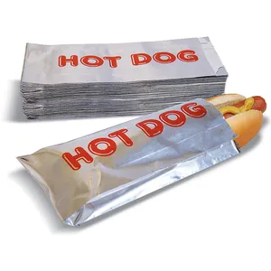 Tùy chỉnh Kraft bao bì thịt nướng chiên gà BBQ thức ăn nhanh nhôm lót giấy bọc Hot Dog Foil Bag
